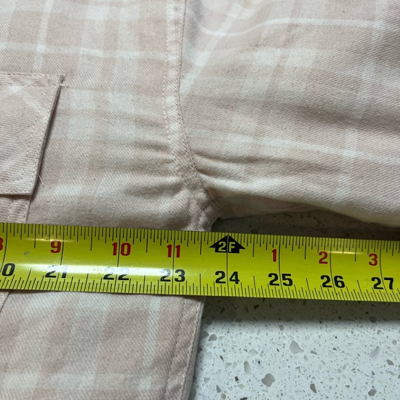 Playboy X‎ PacSun Collab Shacket Puffer Jacket Coat Pink Plaid Bunny Hoodie L - Picture 5 of 7